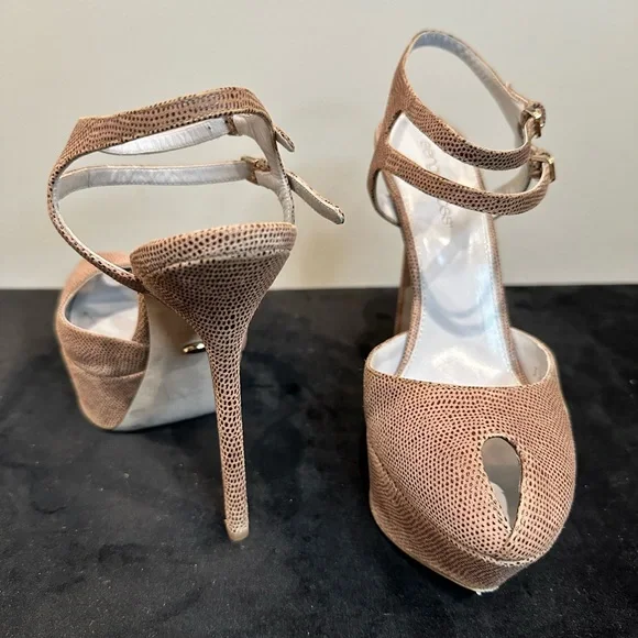 Sergio Rossi Brown Platform Peep-toe stiletto - Size 6.5/EU 36.5